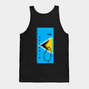 St lucia flag Designed with Name and Area Code - Soca Mode Tank Top